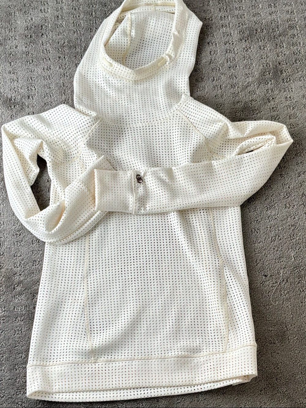 CALIA by Carrie Underwood Cream Hooded Knit Turtleneck Sweater